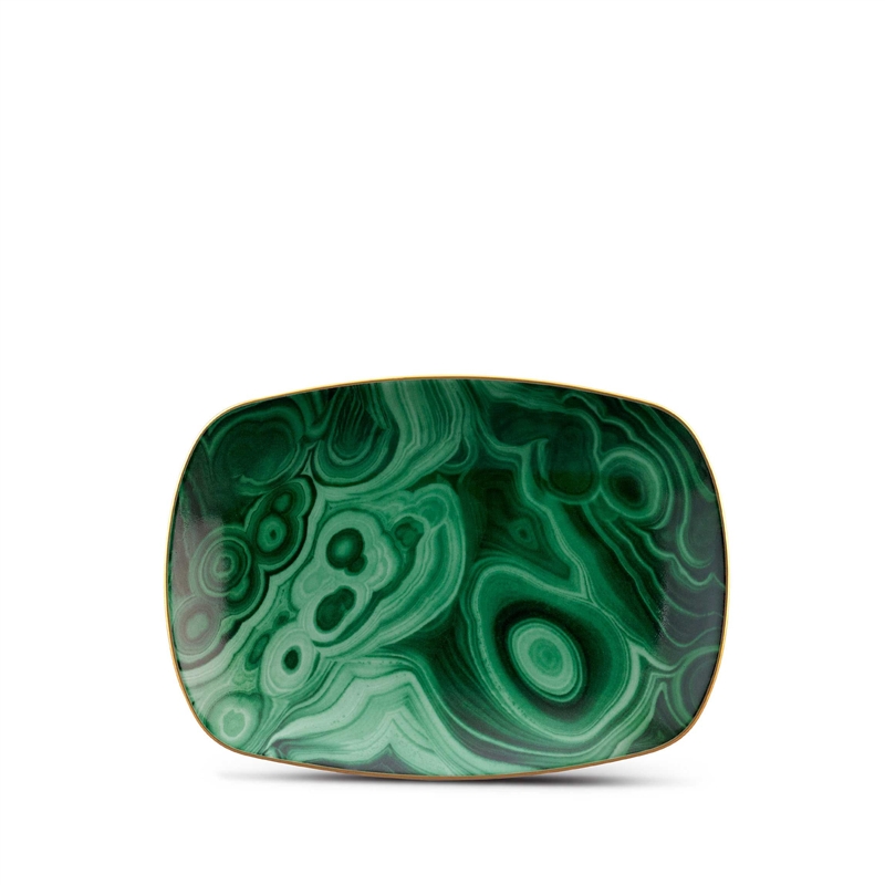 L'Objet Library Malachite Small Rectangular Tray