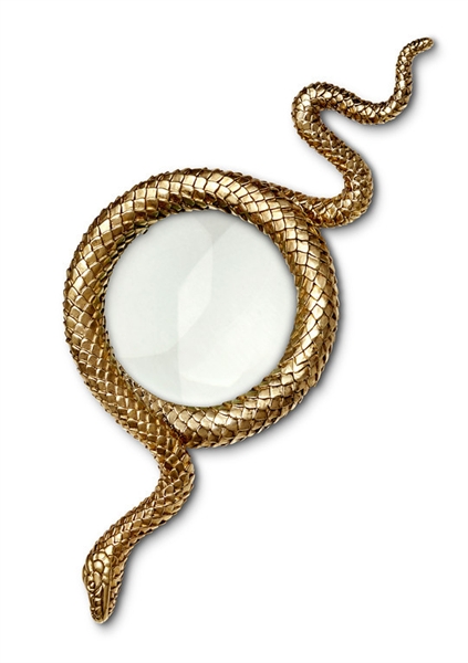 L'Objet Library Snake Gold Magnifying Glass