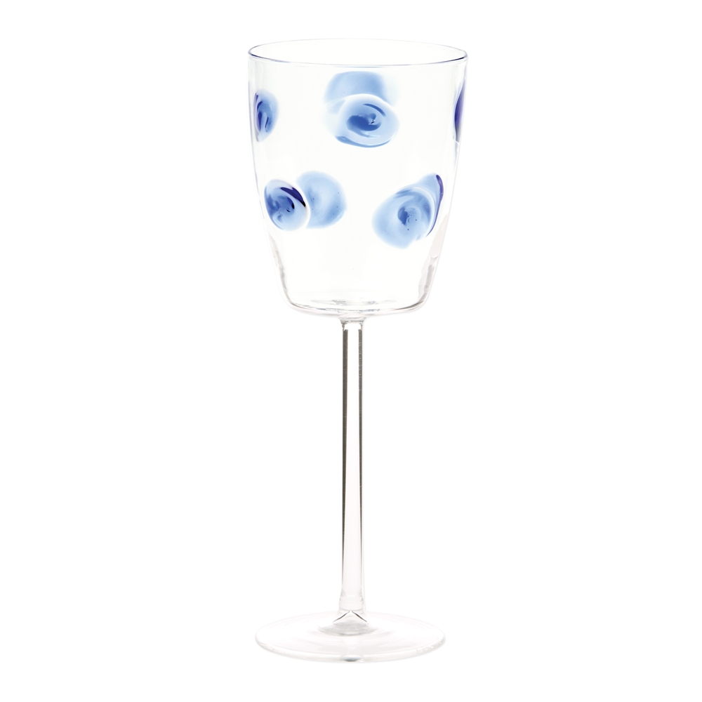Vietri Drop Wine Glass - Blue - DRP-5420B