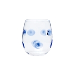 Vietri Drop Stemless Wine Glass - Blue - DRP-5421B