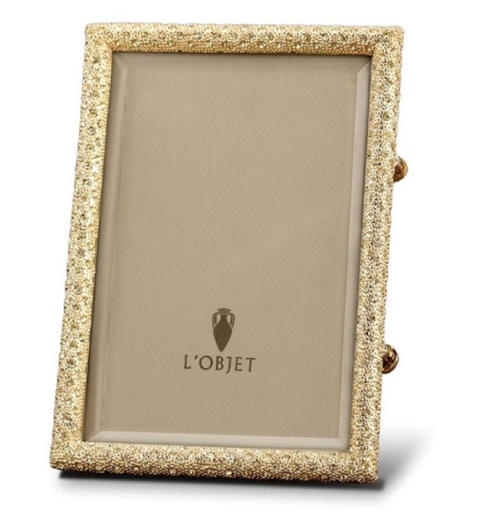 L'Objet Yellow Crystals On Gold Plated Rectangular 8x10 Frame