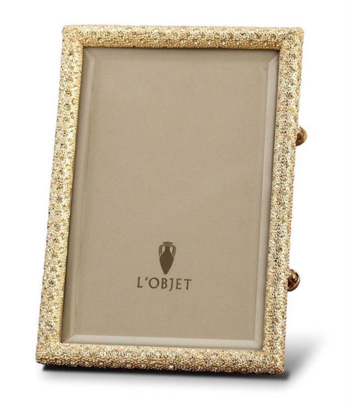 L'Objet Yellow Crystals On Gold Plated Rectangular Frame 5x7