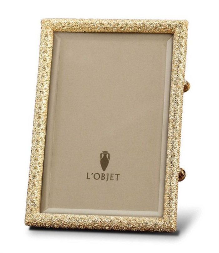 L'Objet Yellow Crystals on Gold Plated Frame 4x6