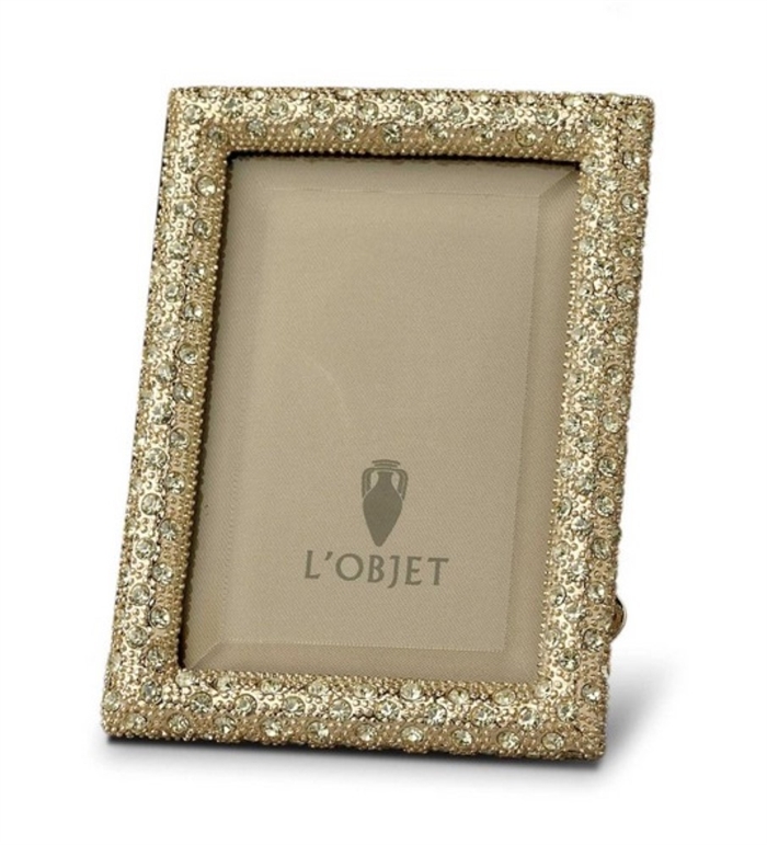 L'objet Yellow Crystals on Gold Plated Rectangular Frame 2x3