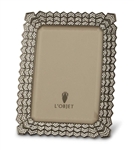 L'Objet Deco Noir 5x7 Photo Frame Oxidized Platinum w/ Swarovski Crystals