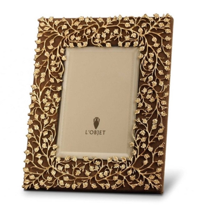 L'Objet Lorel Gold Plated & Suede Backed Photo Frame 4x6