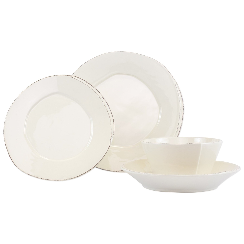 Vietri Lastra Linen 4-Pc Dinnerware Service for One