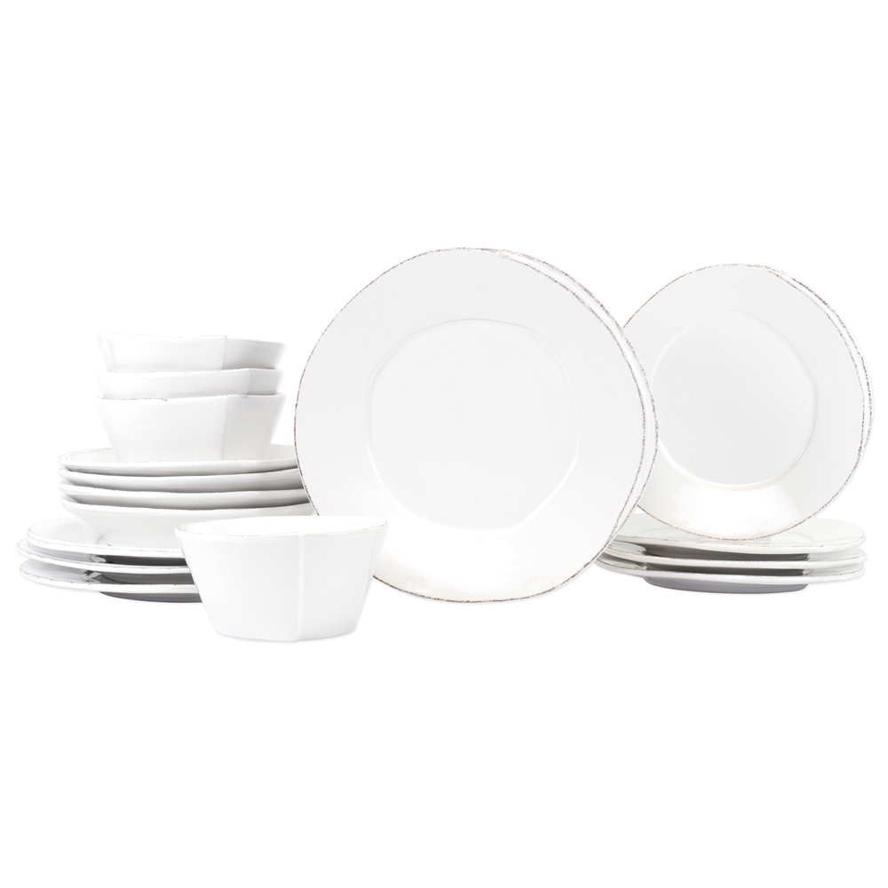 Vietri Lastra White Sixteen-Piece Service for 4 - LAS-2600WS-16