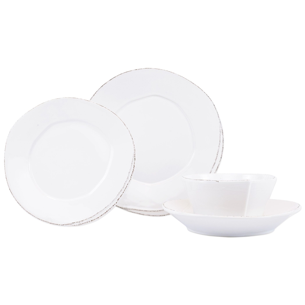 Vietri Lastra White Four-Piece Place Setting - LAS-2600WS-4