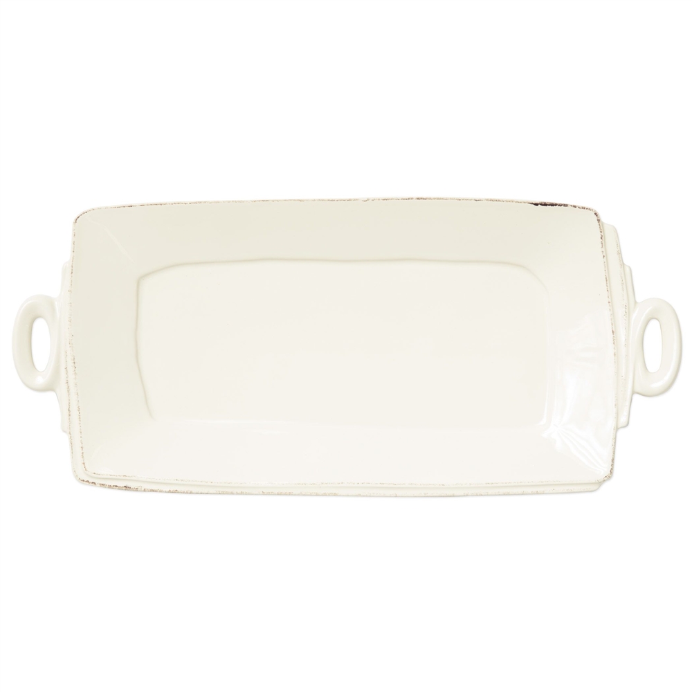 Vietri Lastra Linen Handled Rectangular Platter - LAS-2623L