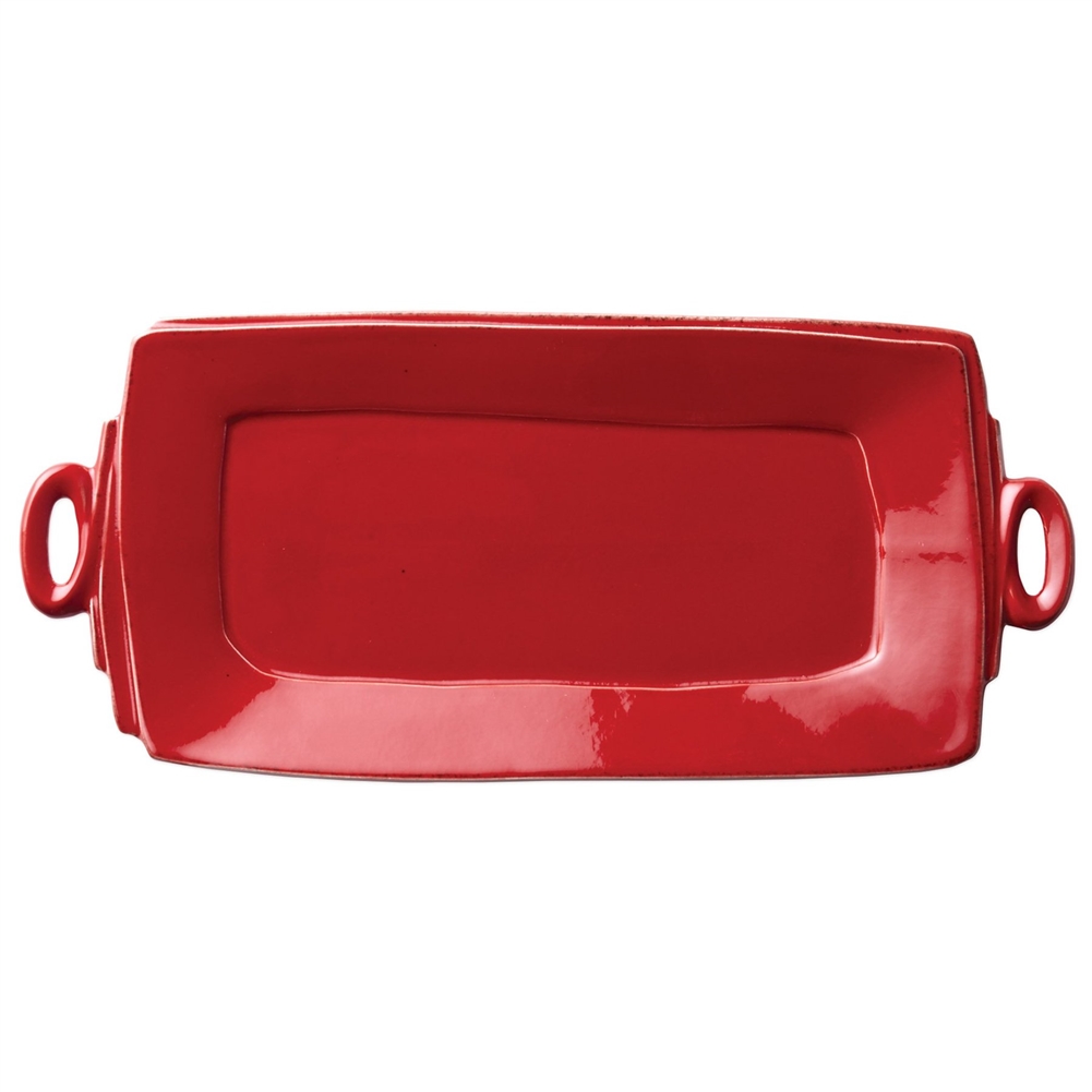 Vietri Lastra Red Handled Rectangular Platter - LAS-2623R