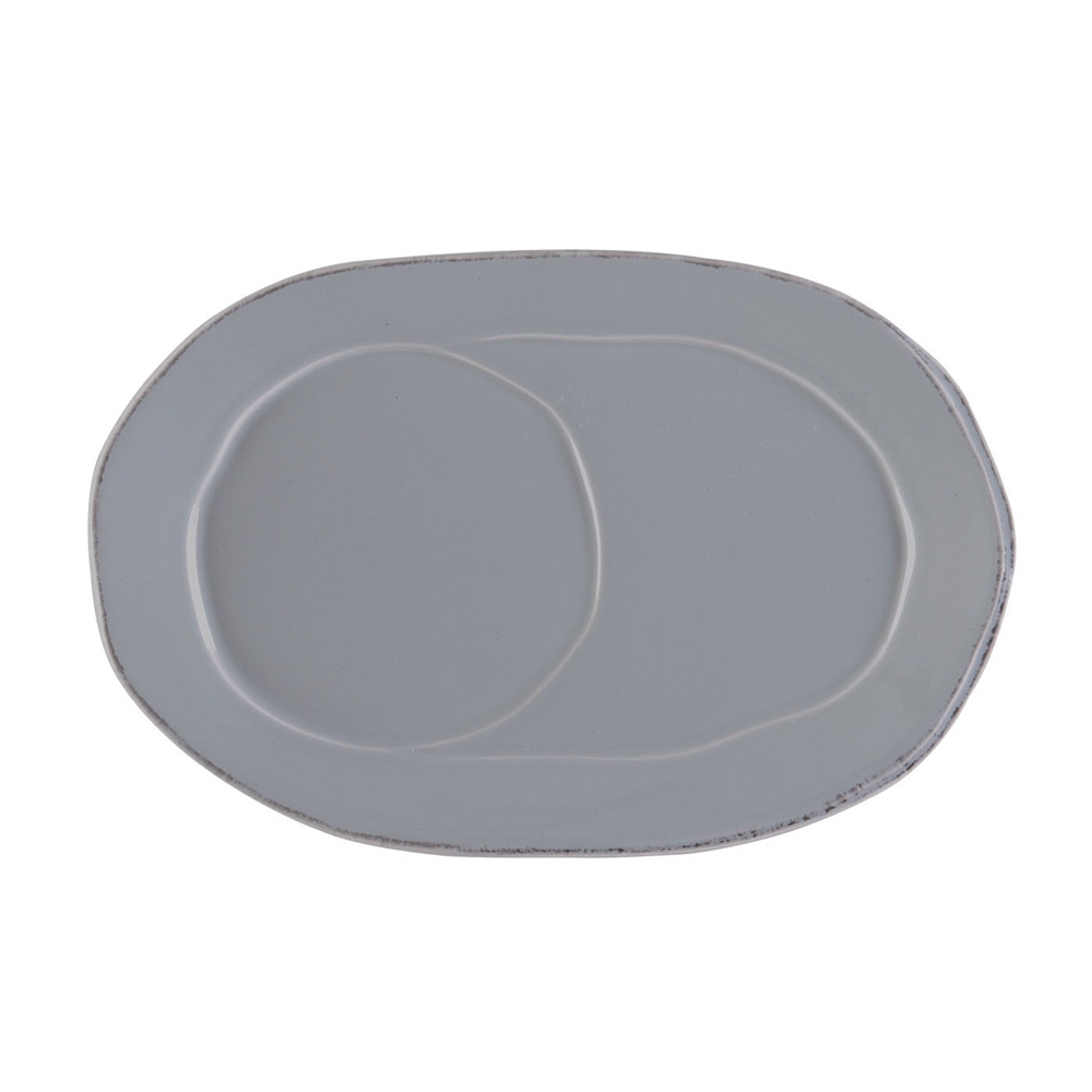 Vietri Lastra Gray Oval Tray