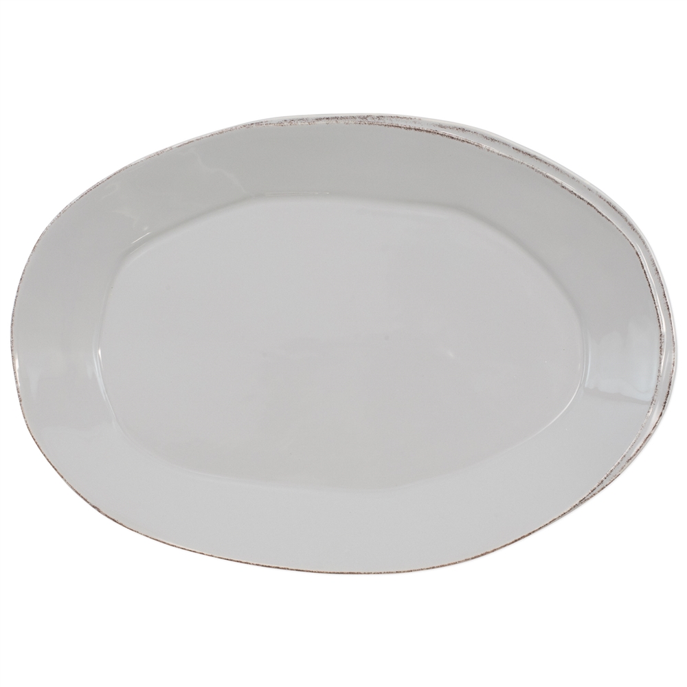 Vietri Lastra Light Gray Oval Platter - LAS-2626LG