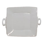 Vietri Lastra Light Gray Handled Square Platter - LAS-2628LG