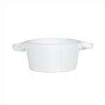 Vietri Lastra White Small Handled Bowl