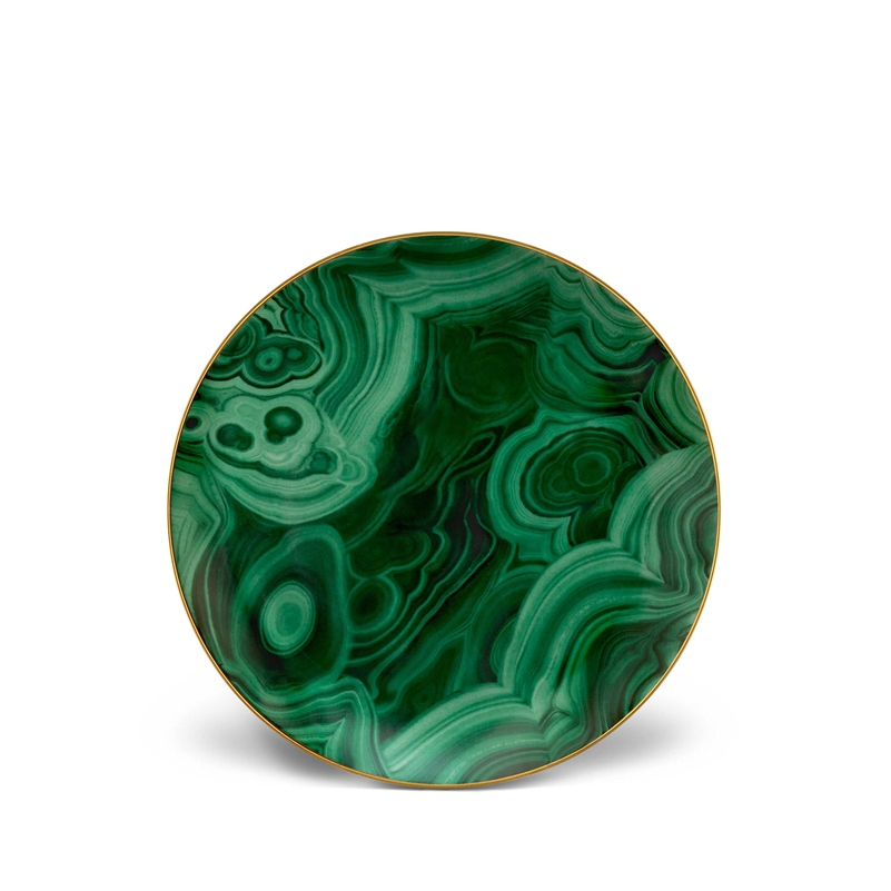 L'Objet Malachite Dessert Plate Set of 4