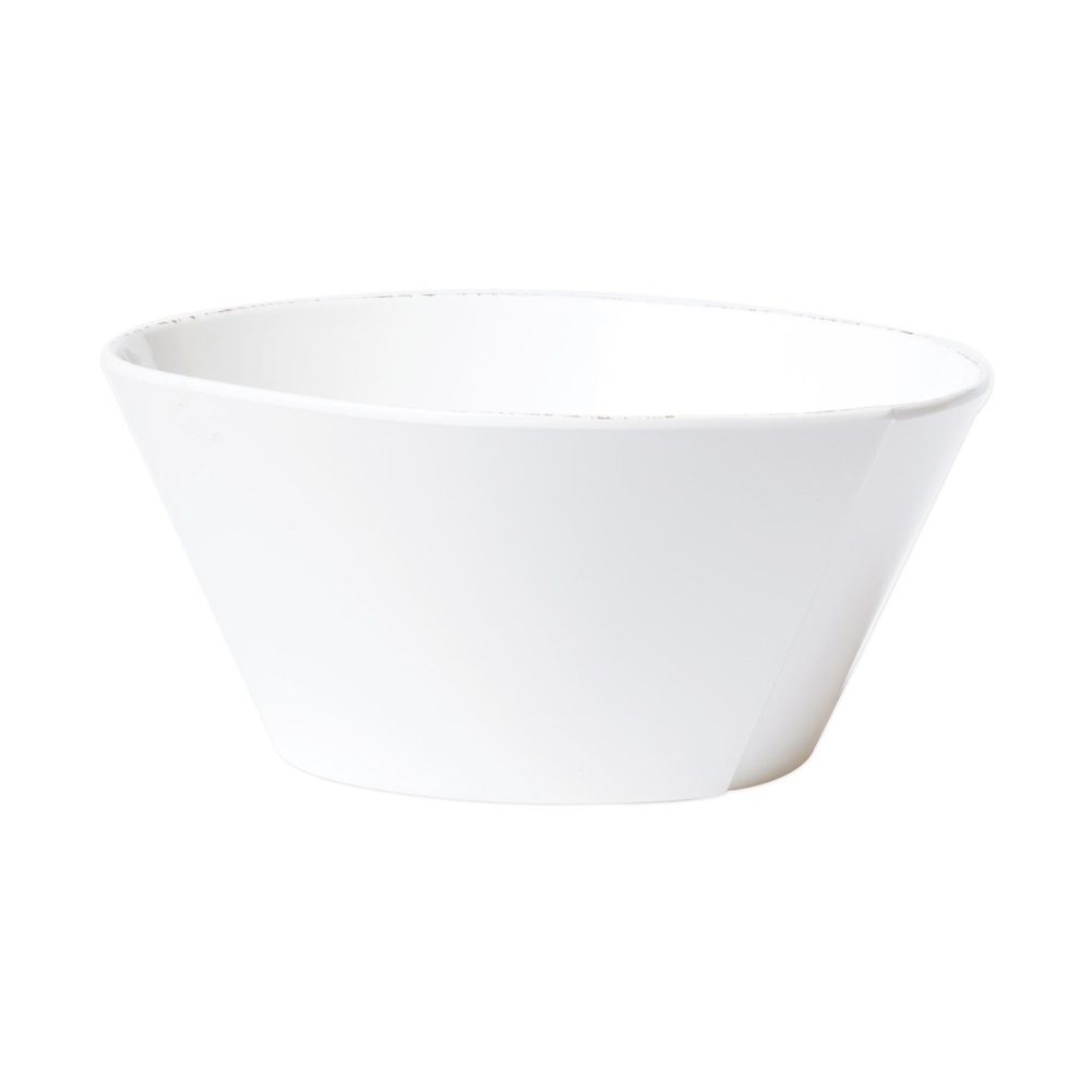 Vietri Melamine Lastra White Large Stacking Serving Bowl - MLAS-W23022