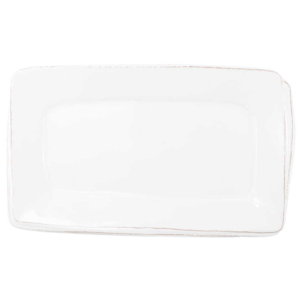 Vietri Melamine Lastra White Rectangular Platter - MLAS-W23023