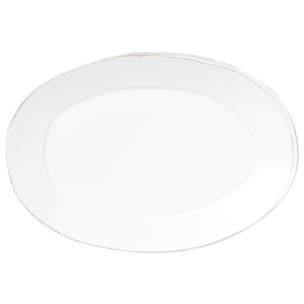 Vietri Melamine Lastra White Oval Platter - MLAS-W2326