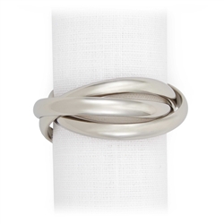 L'Objet Three Platinum Napkin Rings Set of 4