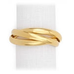 L'Objet Three Gold Plated Napkin Rings Set of 4