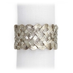 L'Objet Matte Platinum Braid Napkin Rings, Set/4