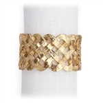 L'Objet Matte Gold Plated Braid Napkin Rings, Set/4