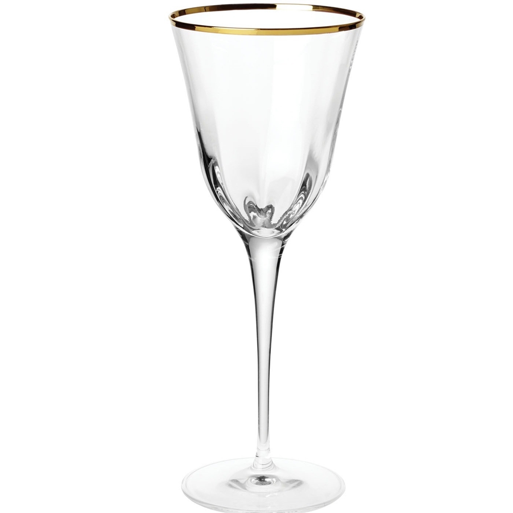 Vietri Optical Gold Wine Glass