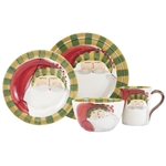 Vietri Old St. Nick Striped Hat Four-Piece Service for One - OSN-7800DS-4