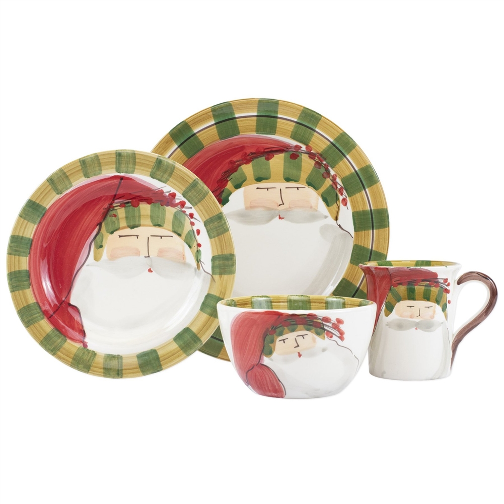 Vietri Old St. Nick Striped Hat Four-Piece Service for One - OSN-7800DS-4