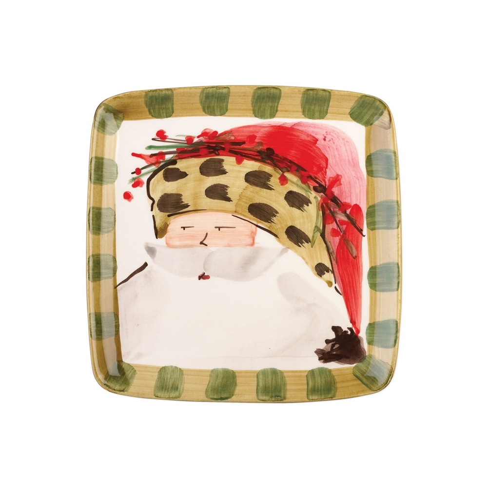 Vietri Old St Nick Square Salad Plate - Animal - OSN-7801C