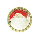 Vietri Old St Nick Round Salad Plate - Red Hat - OSN-7802A