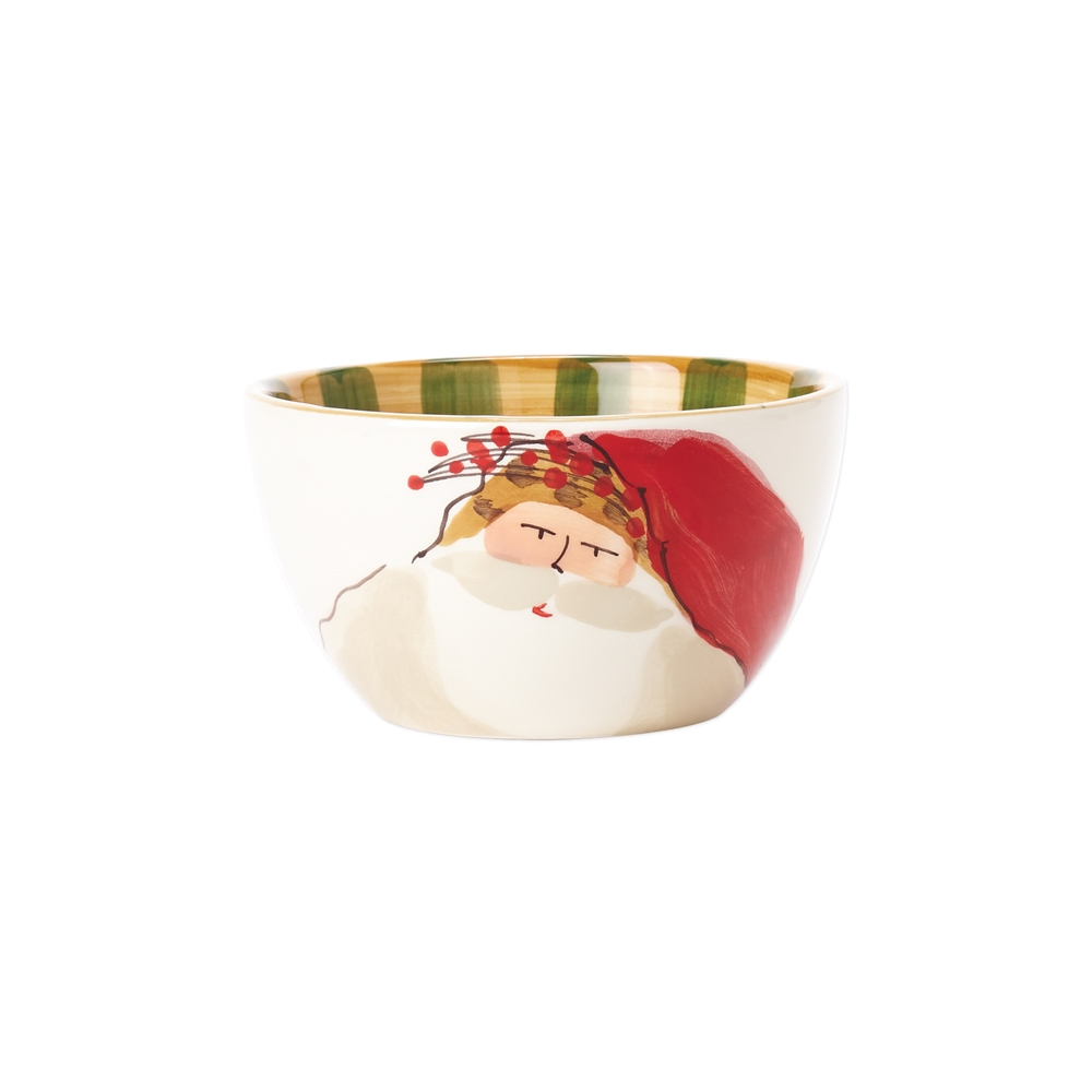 Vietri Old St Nick Cereal Bowl - Red Hat - OSN-78051A