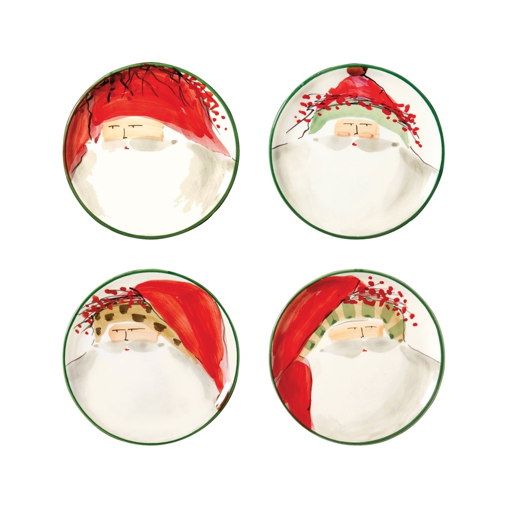 Vietri Old St Nick Assorted Canape Plates - Set of 4 - OSN-7819