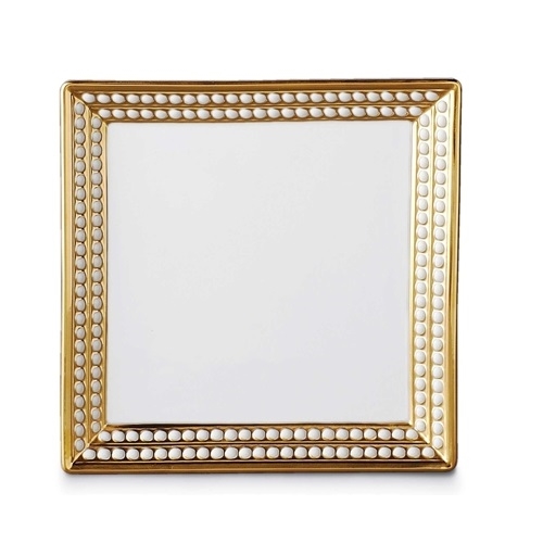 L'Objet Perlee Gold Square Tray