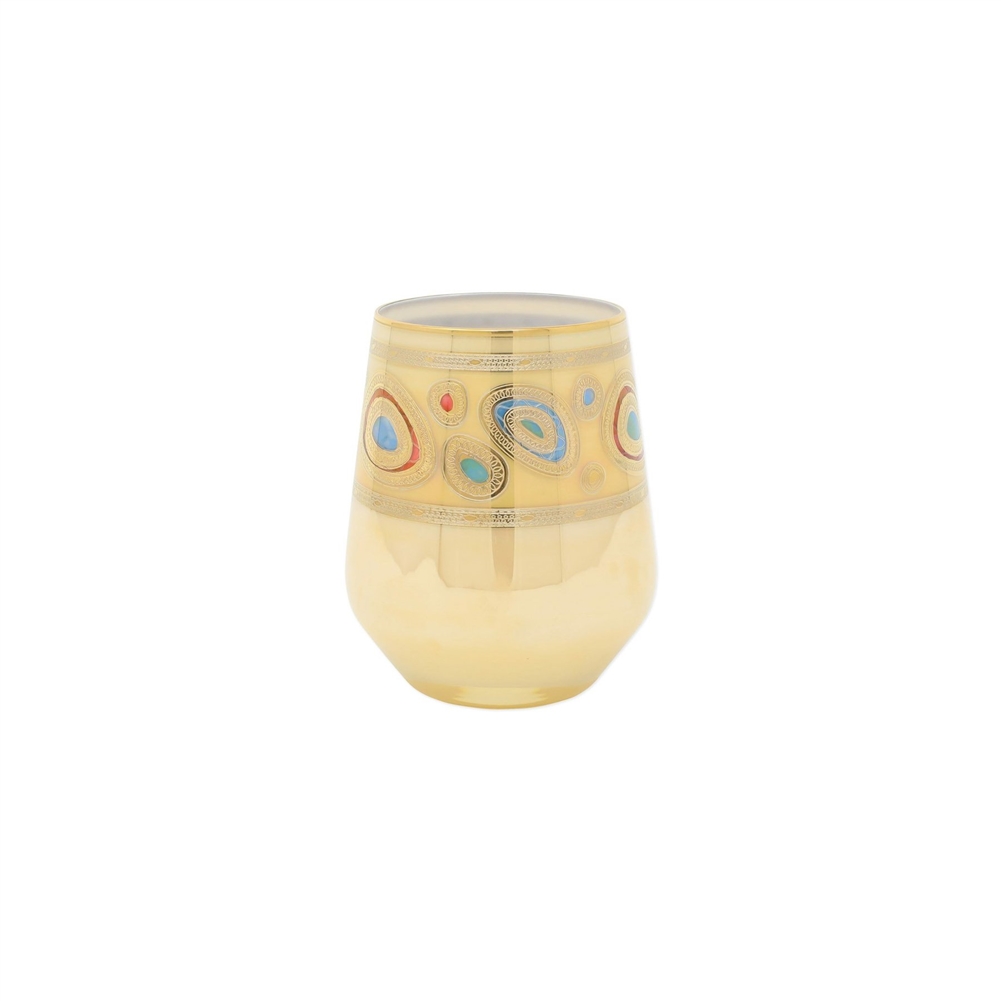 Vietri Regalia Cream Stemless Wine Glass