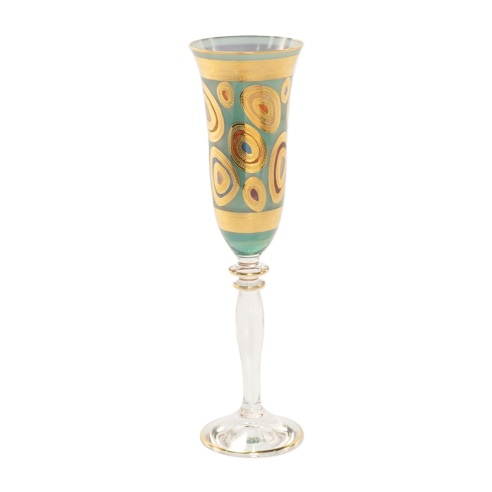 Vietri Vietri Regalia Aqua Champagne Glass