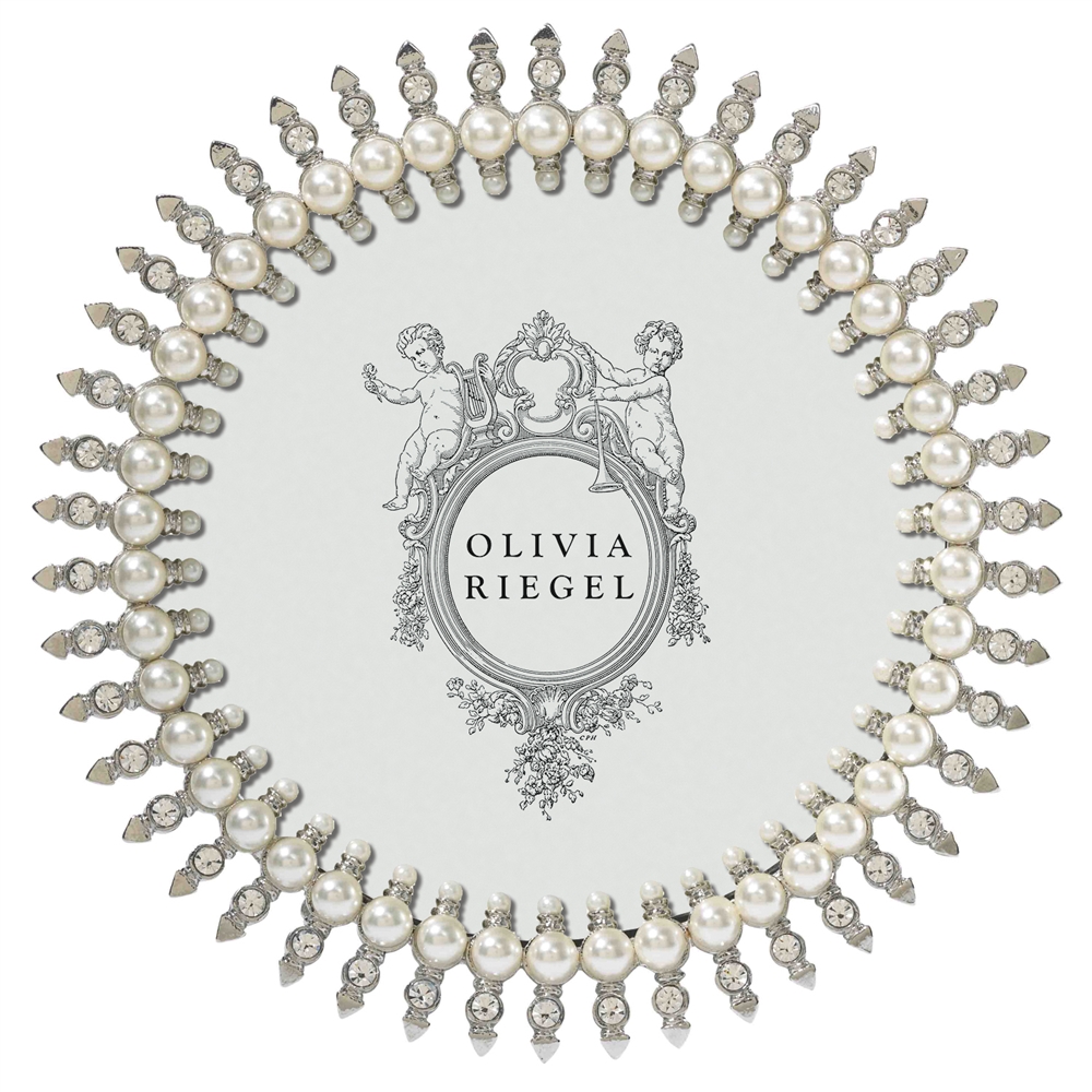 Olivia Riegel Jubilee 5'' Round Pearl Frame - Chelsea Gifts