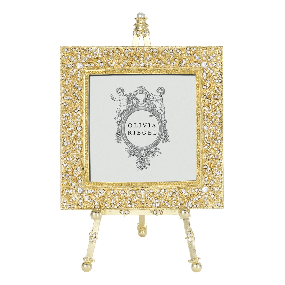 Olivia Riegel Gold Windsor 4 x 4 Frame on Easel - Chelsea Gifts