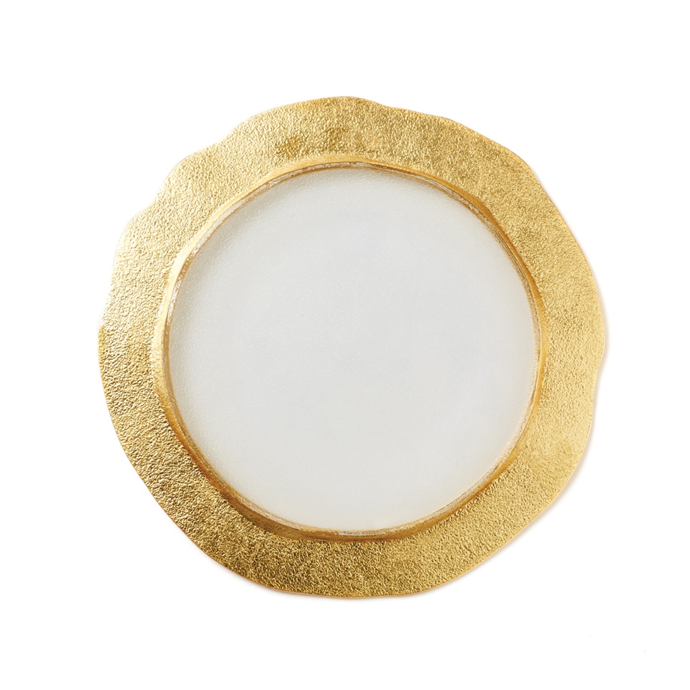 Vietri Rufolo Glass Gold Organic Salad Plate