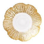 Vietri Rufolo Glass Gold Small Shallow Bowl