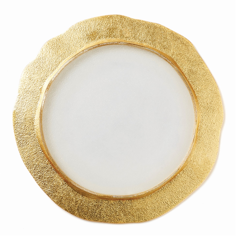 Vietri Rufolo Glass Gold Organic Service Plate/Charger