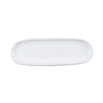 Vietri Incanto Stone White Stripe Small Oval Tray - SINC-W1190