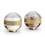 L'Objet Gold Band w/Yellow Crystal Salt & Pepper Shakers Set/2