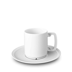 L'Objet Soie Tressee White Espresso Cup and Saucer