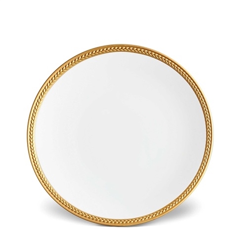 L'Objet Soie Tressee Gold Dessert Plate