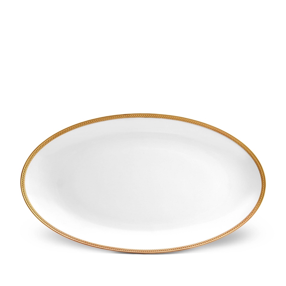 L'Objet Soie Tressee Gold Oval Platter Large