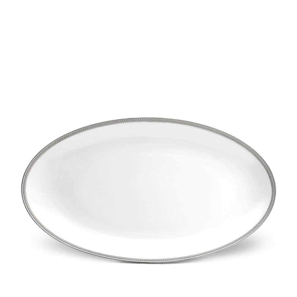 L'Objet Soie Tressee Platinum Oval Platter - Large