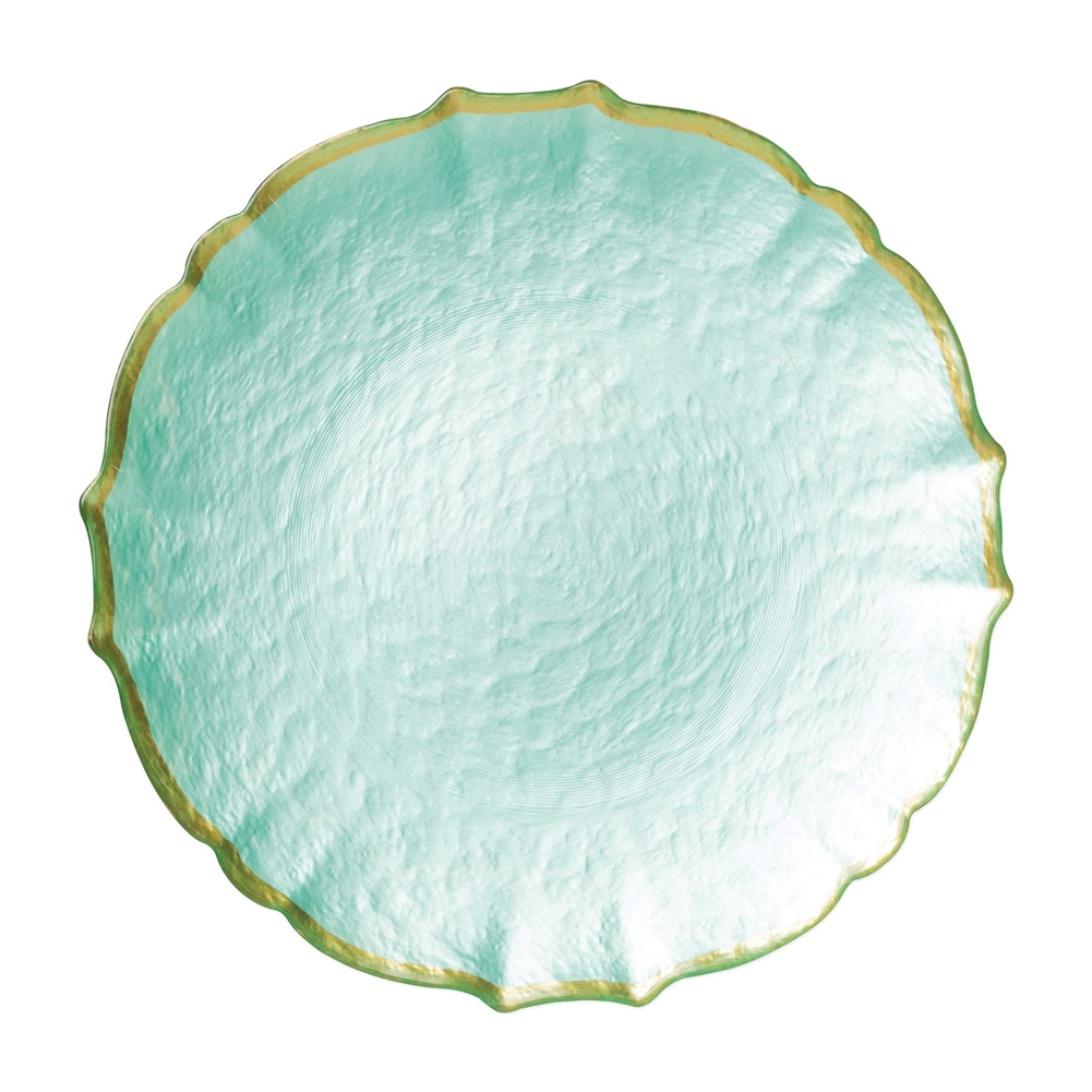 Vietri Baroque Glass Aqua Service Plate/Charger