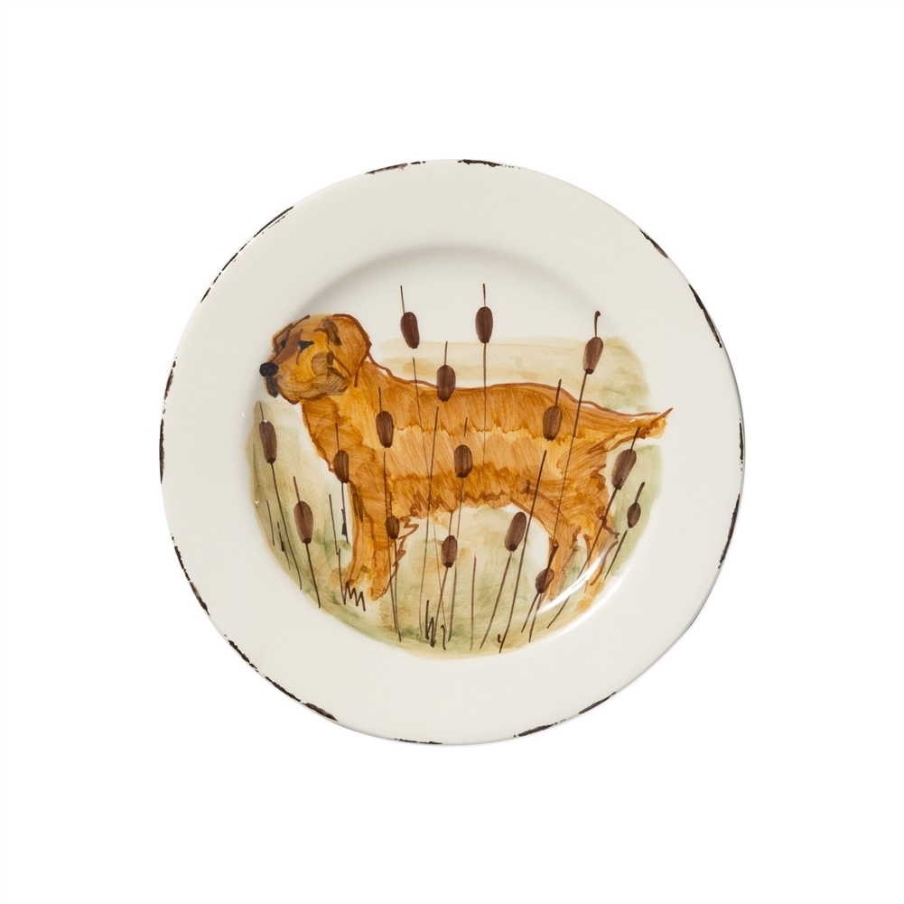 Vietri Wildlife Hunting Dog Salad Plate